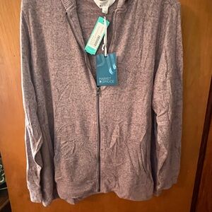 Market & Spruce Heathered Purple Zip-Up Jacket